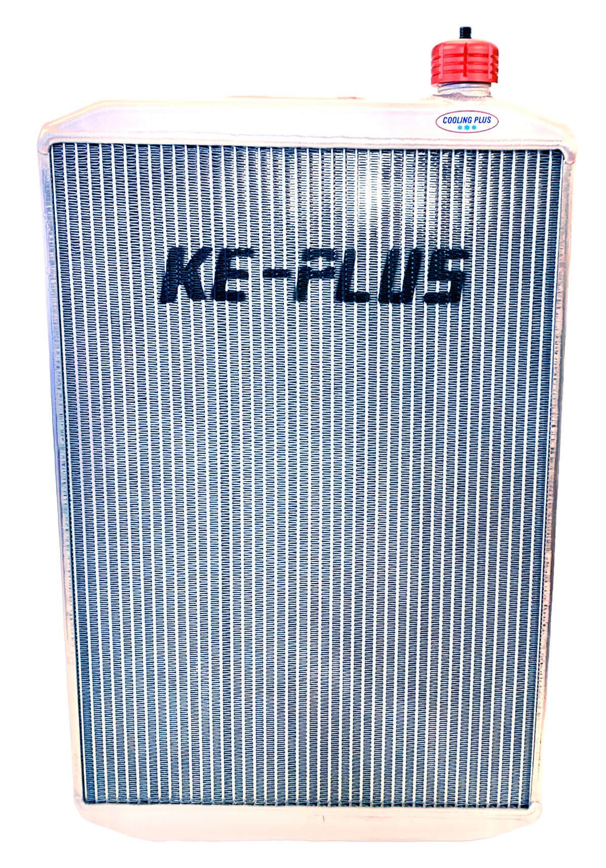 Радиатор KE-Plus-290-DOUBLE  375x290x32 mm нижние патрубки, в комплекте с креплением и защитой