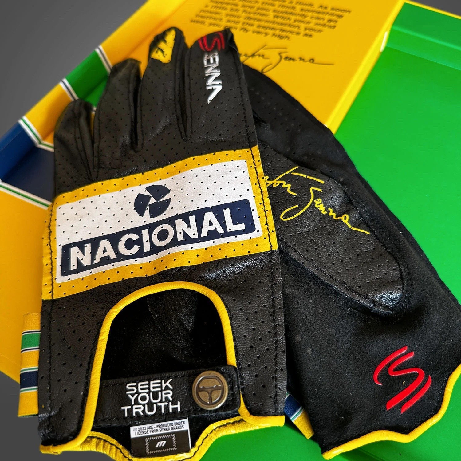 -273  AYRTON SENNA DRIVING GLOVE Black