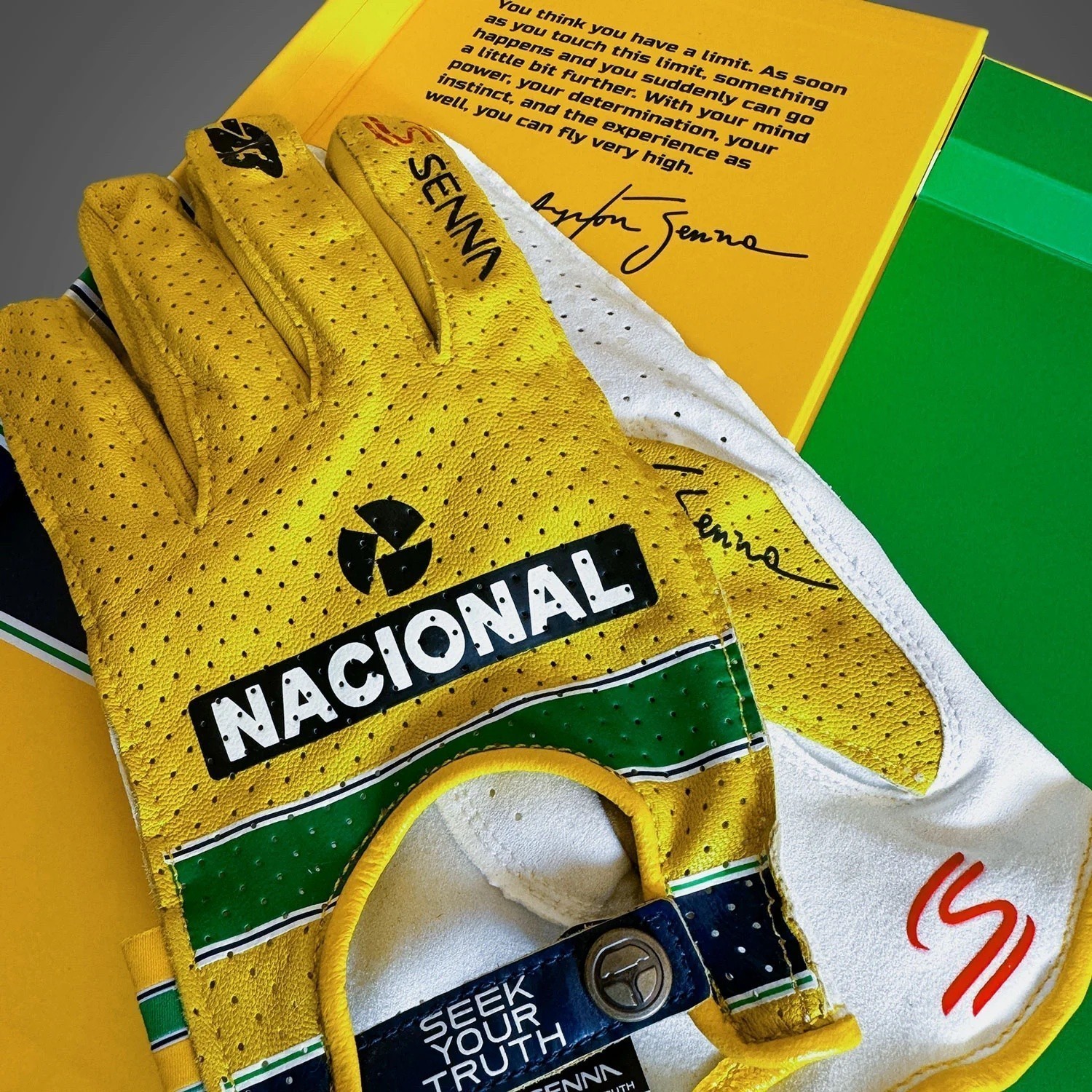 -273  AYRTON SENNA DRIVING GLOVE Yellow